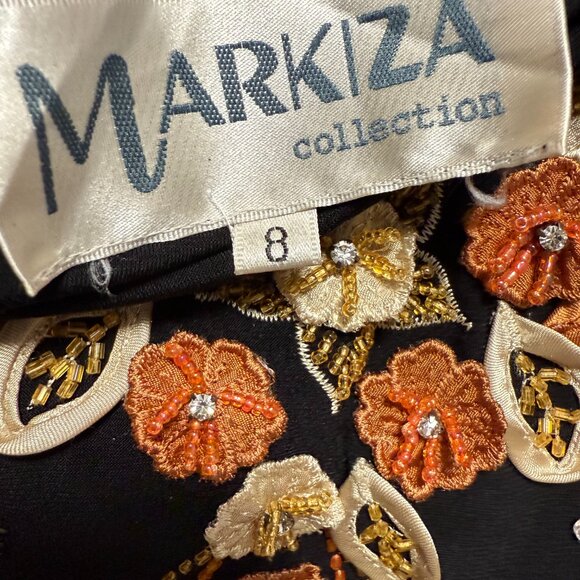 Marquiza Collection Black Long Sleeve Blouse Embroidered Floral Fall Design Boho - Picture 5 of 8